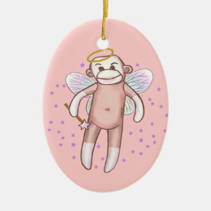 Enfeite Oval Anjo do Macaco de Meia