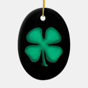 Enfeite oval de cerâmica Black Irish
