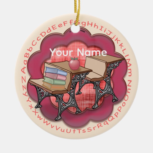 Enfeite para mesa de professor de escola (Frente)