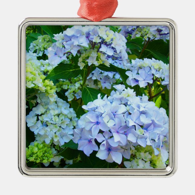 Enfeite Pendurado Flores de Hortênsia Azul (Frente)