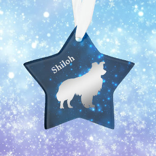 Enfeite Personalizado Border Collie Dog Star