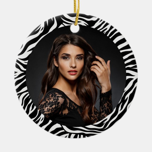 Enfeite Personalizado com Foto de Estampa de Zebra (Frente)