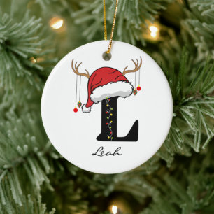Enfeite Personalizado com Monograma de Papai Noel