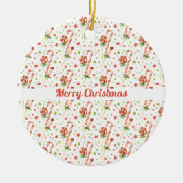 Enfeite Personalizado com Padrão de Doces de Natal