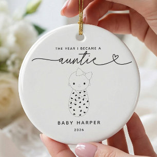 Enfeite Personalizado de Bebê Menina para Nova Tia