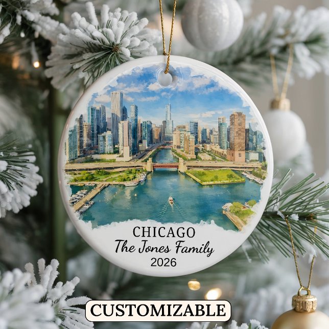 Enfeite Personalizado de Chicago, Illinois Customi (Criador carregado)