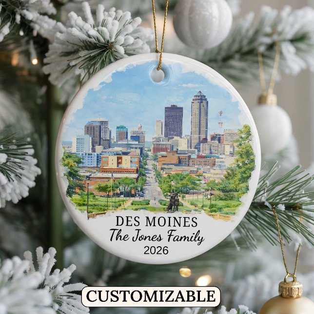 Enfeite Personalizado de Des Moines, Iowa Personal (Criador carregado)