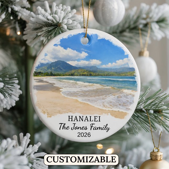 Enfeite Personalizado de Hanalei, Havaí Personaliz (Criador carregado)