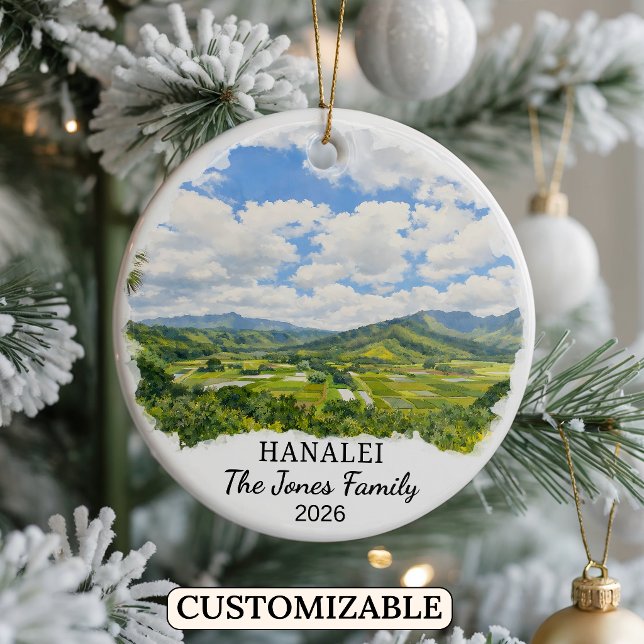 Enfeite Personalizado de Hanalei, Havaí Personaliz (Criador carregado)