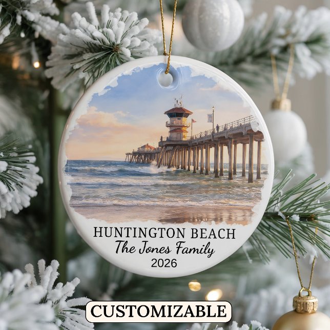 Enfeite Personalizado de Huntington Beach, Califór (Criador carregado)