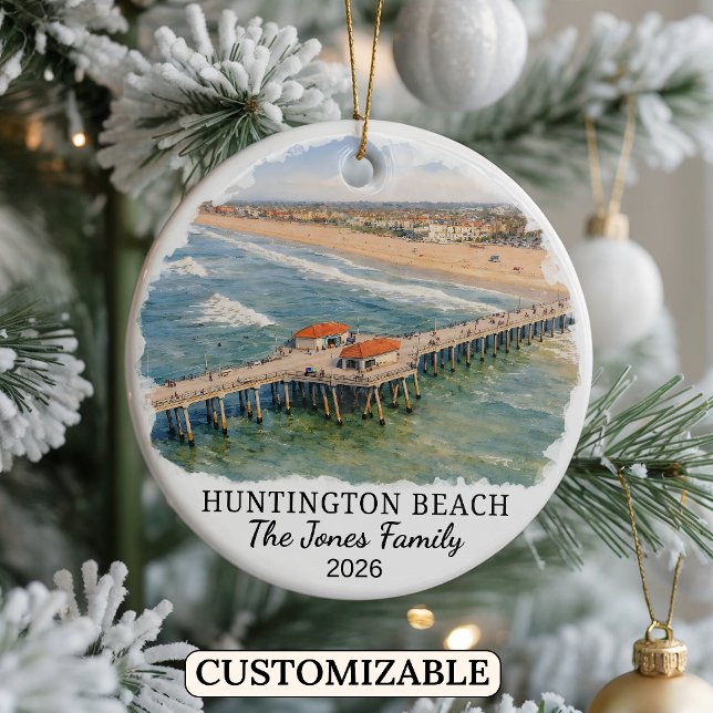 Enfeite Personalizado de Huntington Beach, Califór (Criador carregado)
