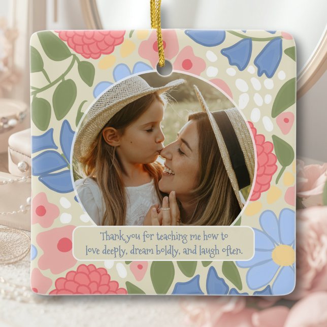 Enfeite Personalizado de Lembrança Mãe e Filha  (Mother-Daughter Keepsake Ornament Gift)