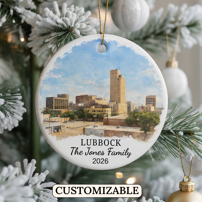 Enfeite Personalizado de Lubbock, Texas Personaliz (Criador carregado)