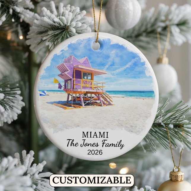 Enfeite Personalizado de Miami, Flórida Personaliz (Criador carregado)