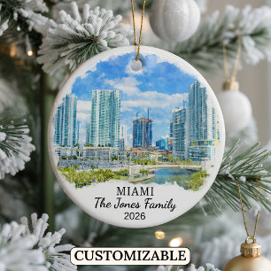 Enfeite Personalizado de Miami, Flórida Personaliz