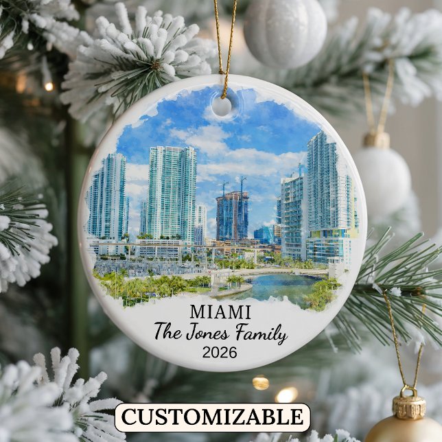 Enfeite Personalizado de Miami, Flórida Personaliz (Criador carregado)