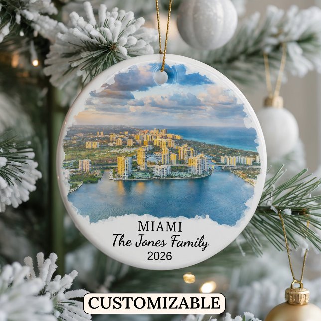 Enfeite Personalizado de Miami, Flórida Personaliz (Criador carregado)
