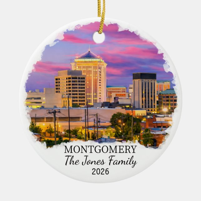 Enfeite Personalizado de Montgomery, Alabama Perso (Frente)