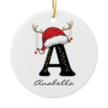 Enfeite Personalizado de Natal com Alfabeto de Pre