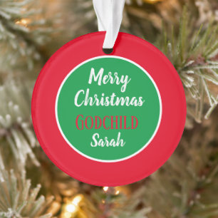 Enfeite personalizado de Natal para afilhado