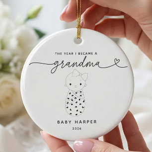Enfeite Personalizado de Nova Avó para Bebê Menina