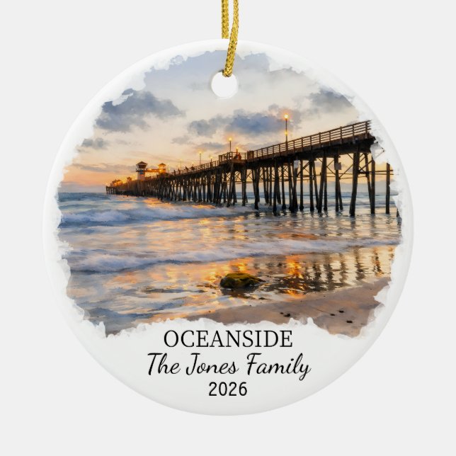 Enfeite Personalizado de Oceanside, Califórnia Per (Frente)