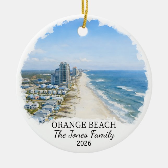 Enfeite Personalizado de Orange Beach, Alabama Per (Frente)