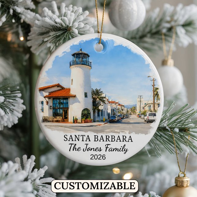 Enfeite Personalizado de Santa Bárbara, Califórnia (Criador carregado)