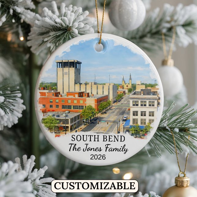Enfeite Personalizado de South Bend, Indiana Perso (Criador carregado)