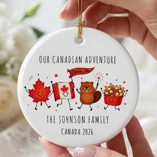 Enfeite Personalizado de Viagem Familiar no Canadá