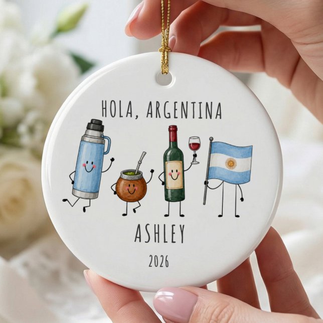 Enfeite Personalizado de Viagem para a Argentina (Criador carregado)