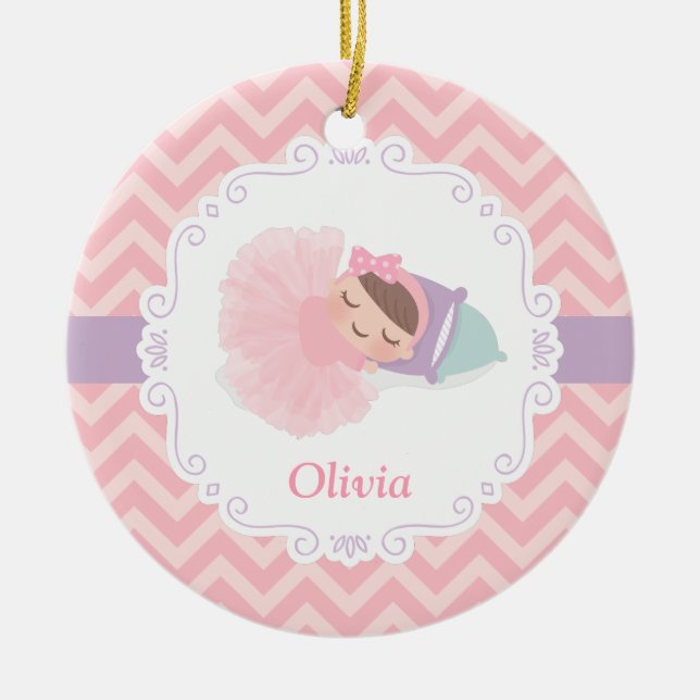 Enfeite Personalizado Menina Bailarina Adormecida (Frente)