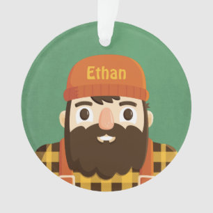 Enfeite Personalizado Menino com Barba de Lenhador