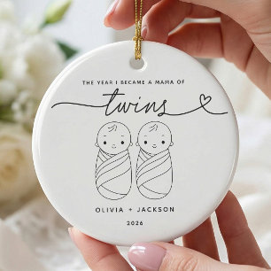Enfeite Personalizado para Nova Mamãe de Gêmeos