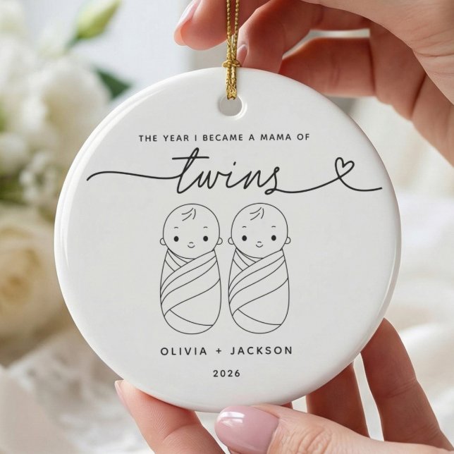 Enfeite Personalizado para Nova Mamãe de Gêmeos (Criador carregado)