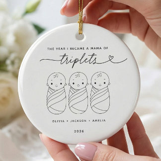 Enfeite Personalizado para Nova Mamãe de Trigêmeos