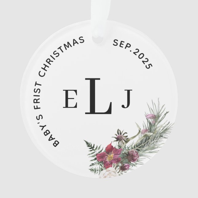 Enfeite Personalizado para o Primeiro Natal do Beb (Frente)