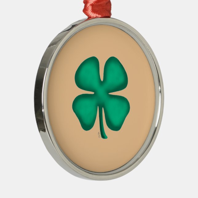 Enfeite Premium Lucky 4 Leaf Irish Clover marrom r (Direito )