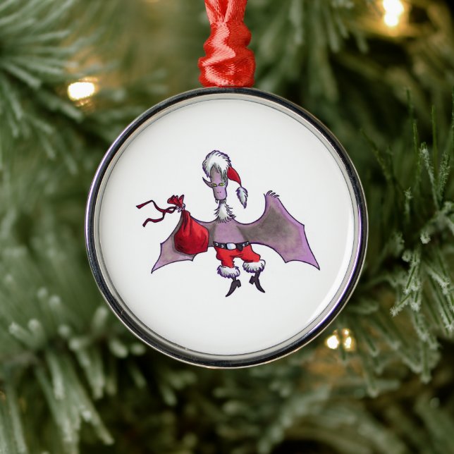 Enfeite premium Santa Morcego redondo (Árvore)