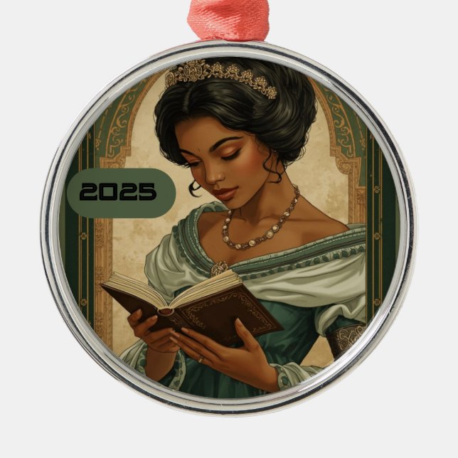Enfeite Princesa 2025 Lendo um Livro (Frente)