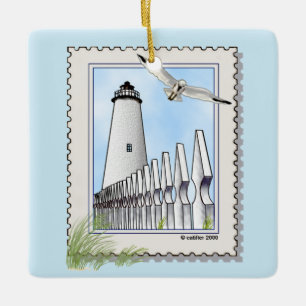 Enfeite quadrado do farol de Ocracoke