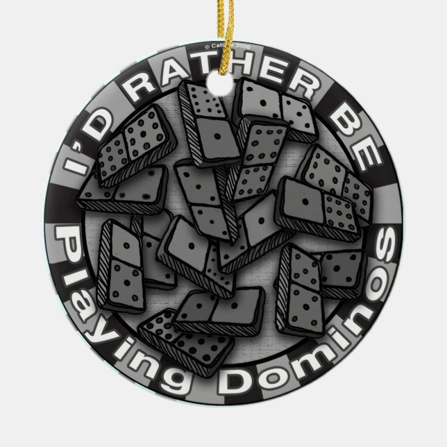 Enfeite Rather Play Dominoes (Frente)