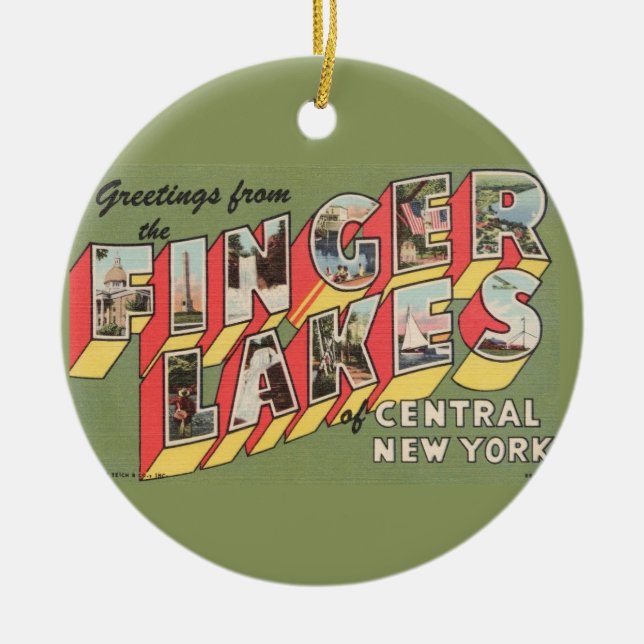 Enfeite Retro Finger Lakes NY (Frente)