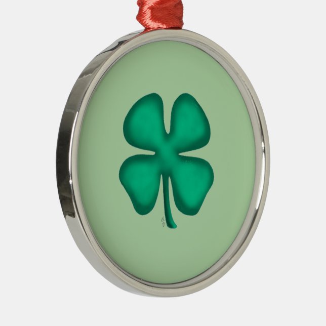 Enfeite verde premium de trevo irlandês Lucky 4 Le (Direito )