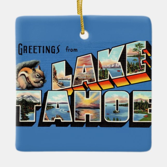 Enfeite Vintage do Lago Tahoe (Frente)