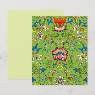 Enfeite Vintage Owen Jones Chinês Verde Floral