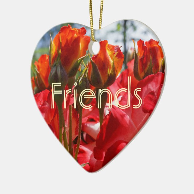 Enfeites de amigos Flores de Rosa Vermelha Amizade (Esquerda)