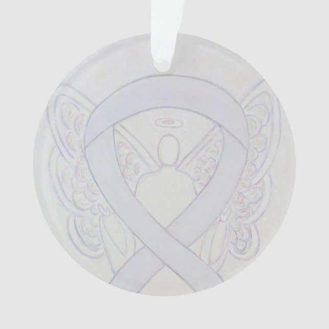 Enfeites de Anjo com Fita de Conscientização Pérol (Frente)