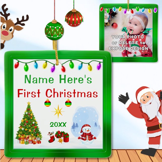 Enfeites de Bebê Personalizados Primeiro Natal (Baby's First Christmas Ornament. What to get an infant for Christmas. Personalized Newborn Ornaments)