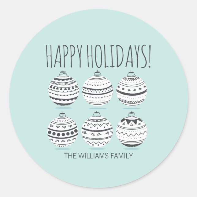 Enfeites de natal adesivos de férias (Frente)